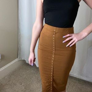 brown pencil skirt